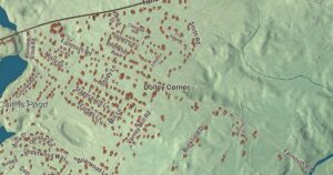 Close-up of the North Windham, Maine aerial map