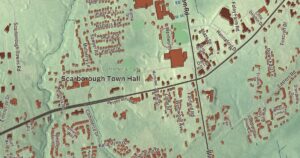 Close-up of the Oak Hill, Maine aerial map