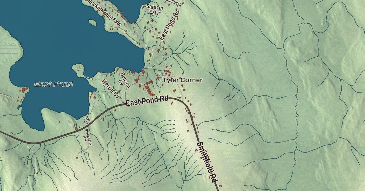 Map of Oakland, Maine