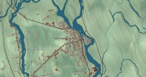 Close-up of the Old Town, Maine aerial map