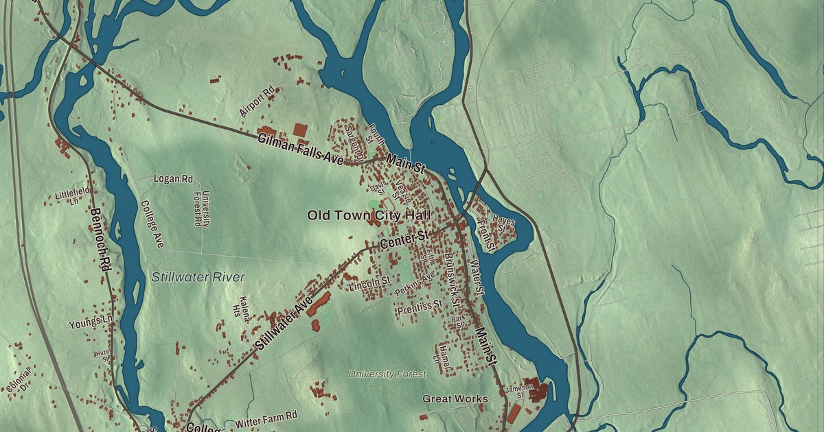 Map of Old Town, Maine