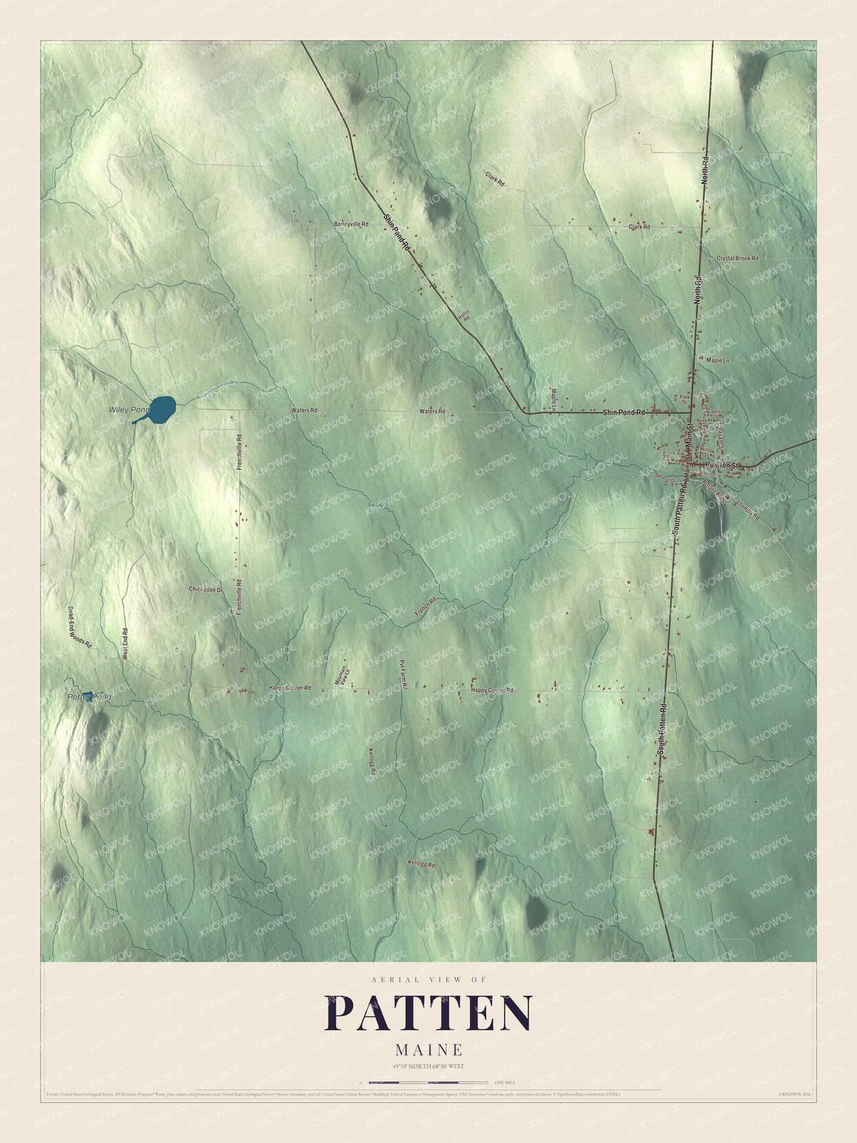 Protected watermarked complete map of Patten, Maine