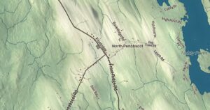 Close-up of the Penobscot, Maine aerial map