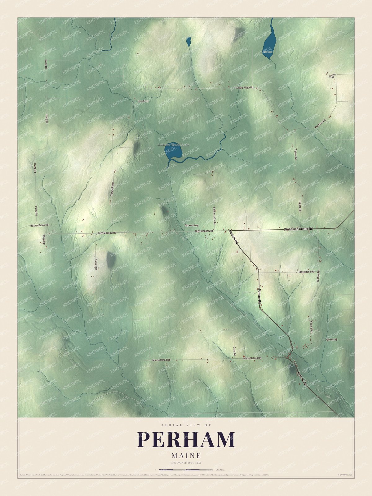 Protected watermarked complete map of Perham, Maine