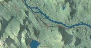 Close-up of the Peru, Maine aerial map