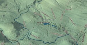 Close-up of the Phillips, Maine aerial map