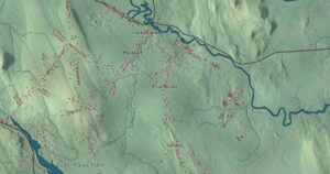 Close-up of the Poland, Maine aerial map