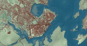 Close-up of the Portland, Maine aerial map