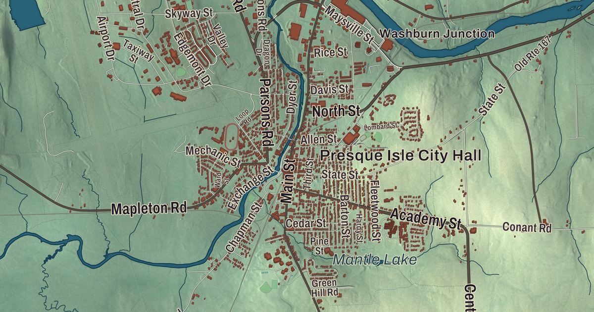 Map of Presque Isle, Maine