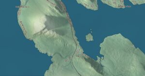 Close-up of the Rangeley, Maine aerial map