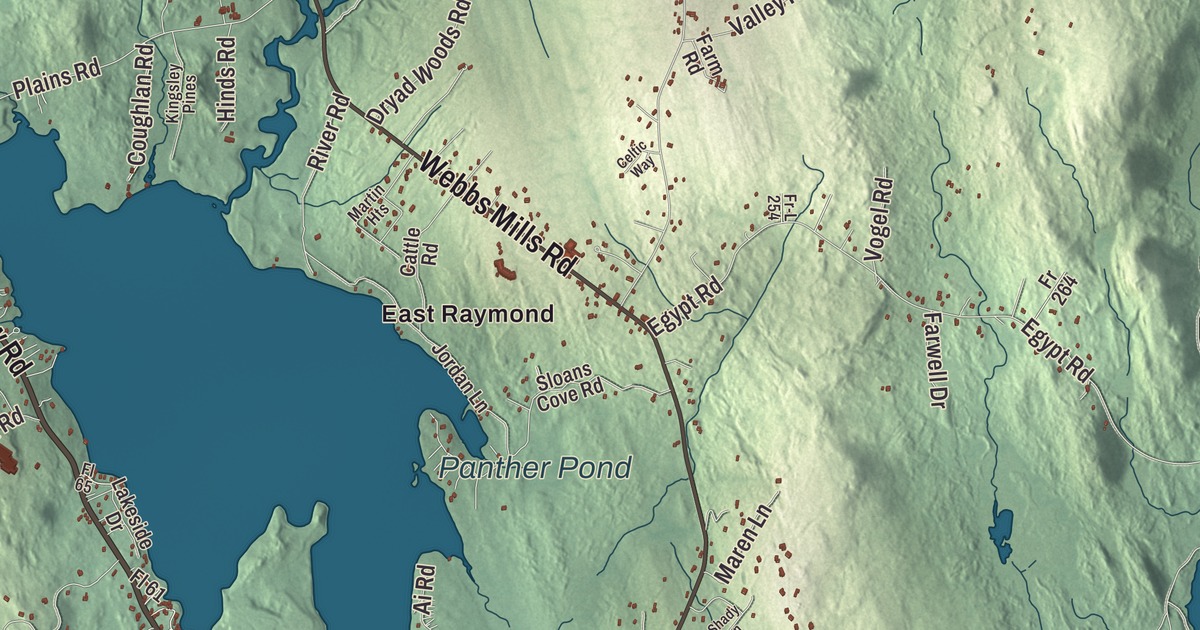 Map of Raymond, Maine