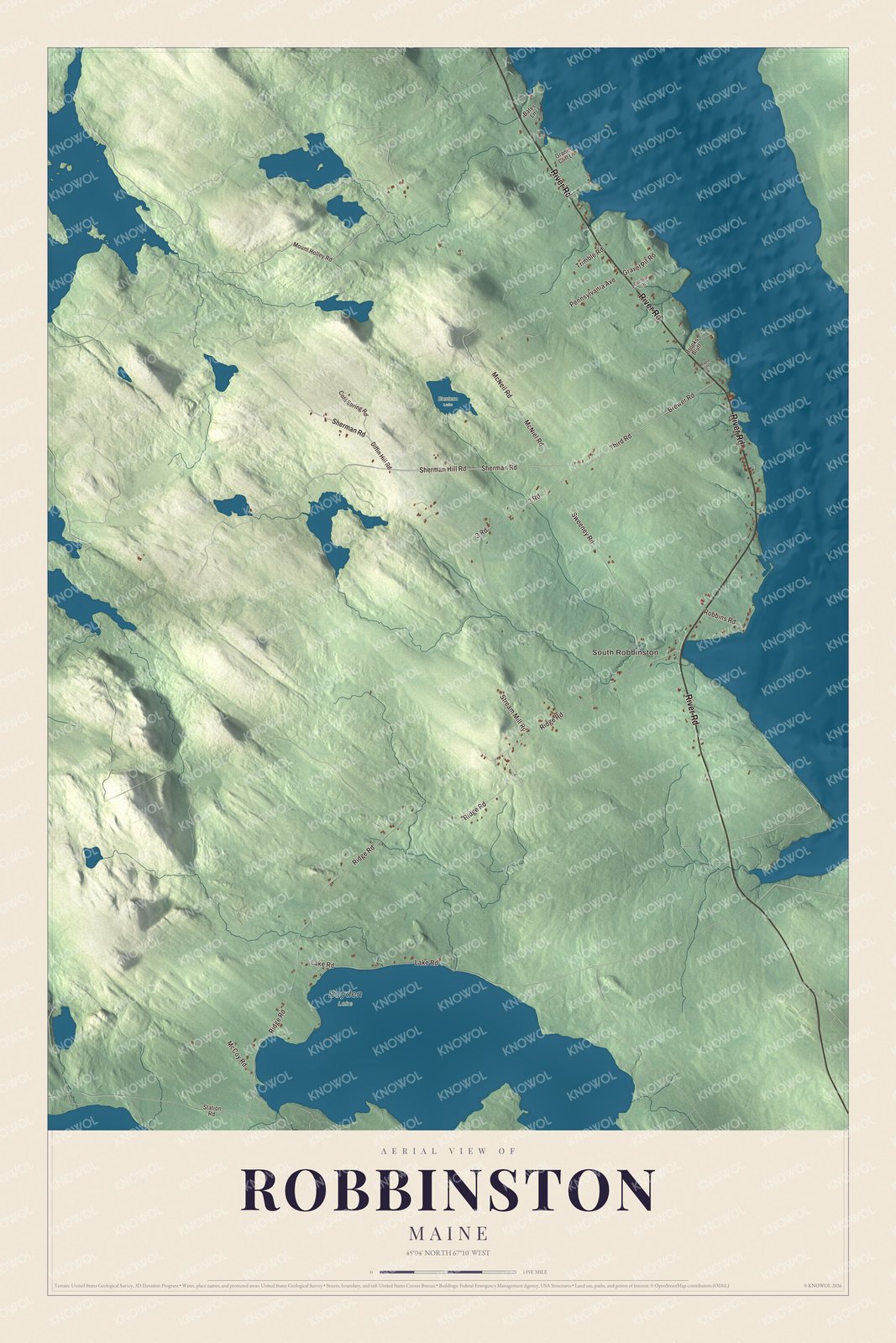 Protected watermarked complete map of Robbinston, Maine