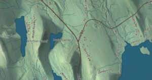 Close-up of the Rome, Maine aerial map