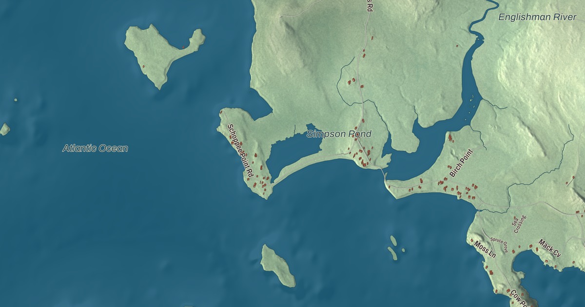 Map of Roque Bluffs, Maine