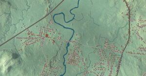 Close-up of the Sabattus, Maine aerial map