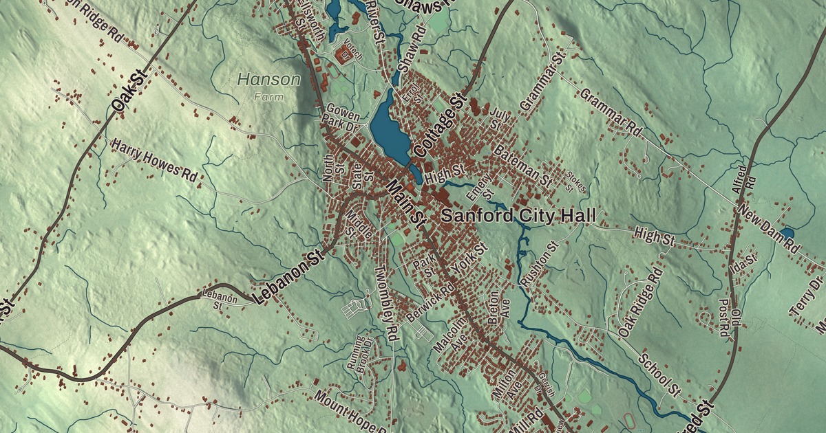 Map of Sanford, Maine