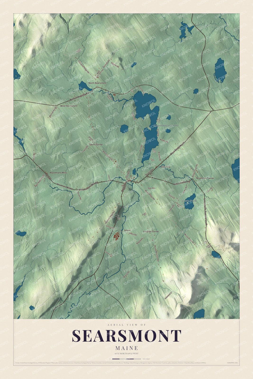 Protected watermarked complete map of Searsmont, Maine