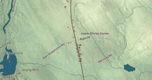 Close-up of the Shirley, Maine aerial map