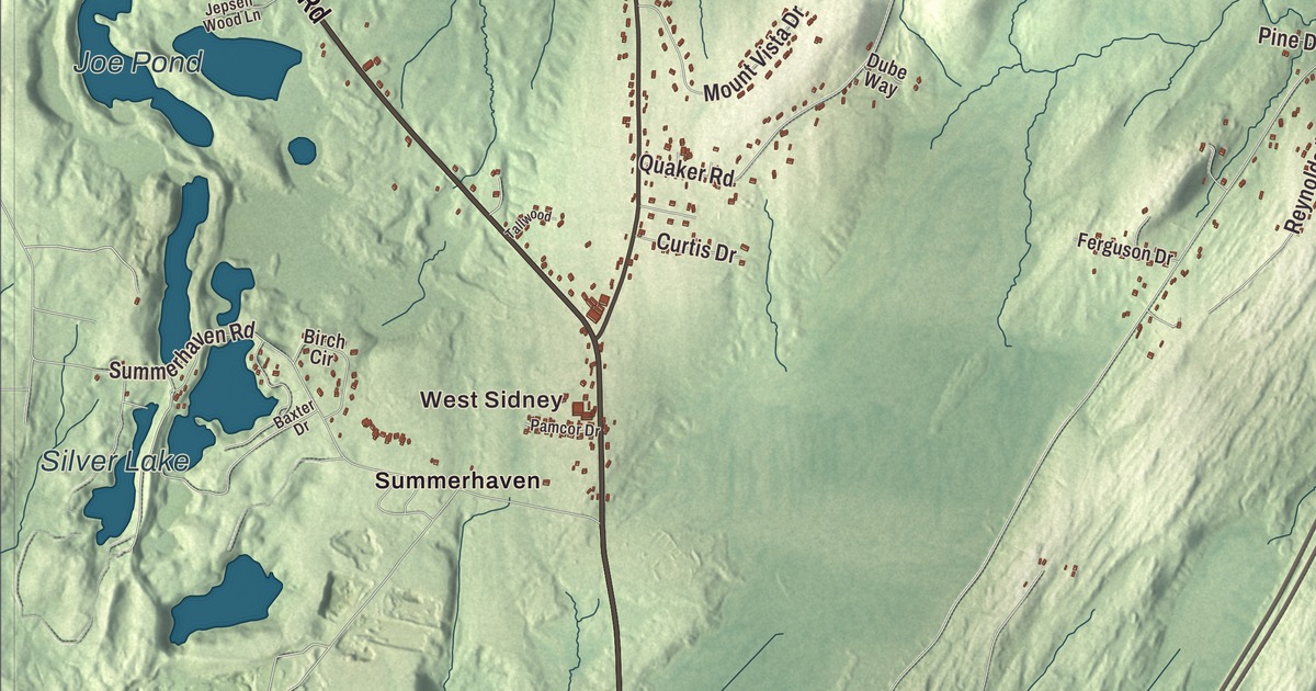 Map of Sidney, Maine