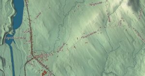 Close-up of the Solon, Maine aerial map