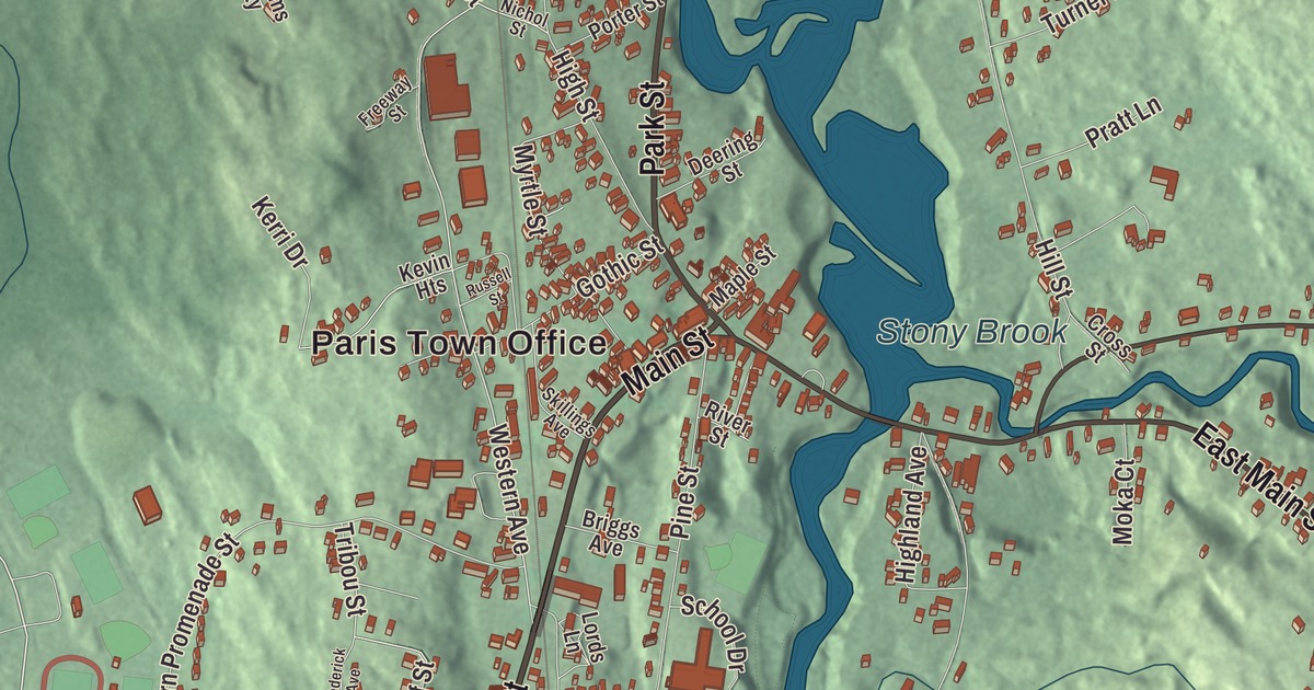 Map of South Paris, Maine