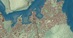 Close-up of the South Portland, Maine aerial map