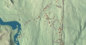 Close-up of the South Windham, Maine aerial map