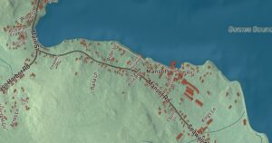 Close-up of the Southwest Harbor, Maine aerial map
