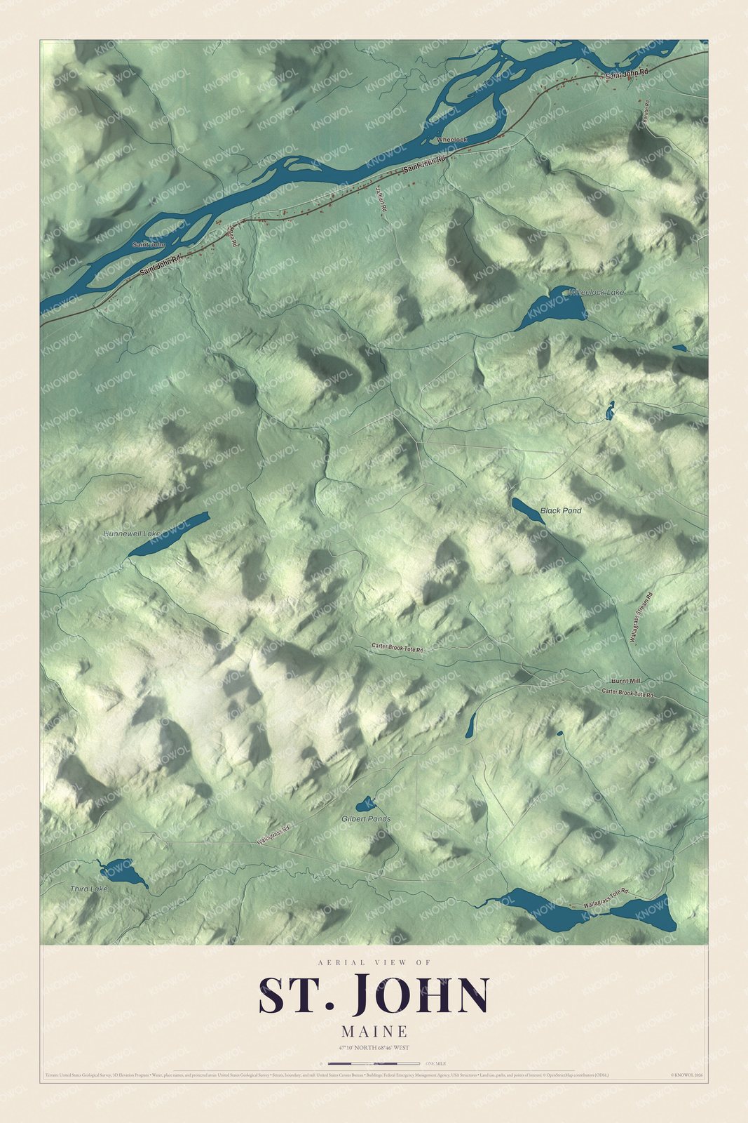Protected watermarked complete map of St. John, Maine