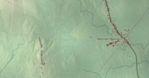 Close-up of the Stacyville, Maine aerial map