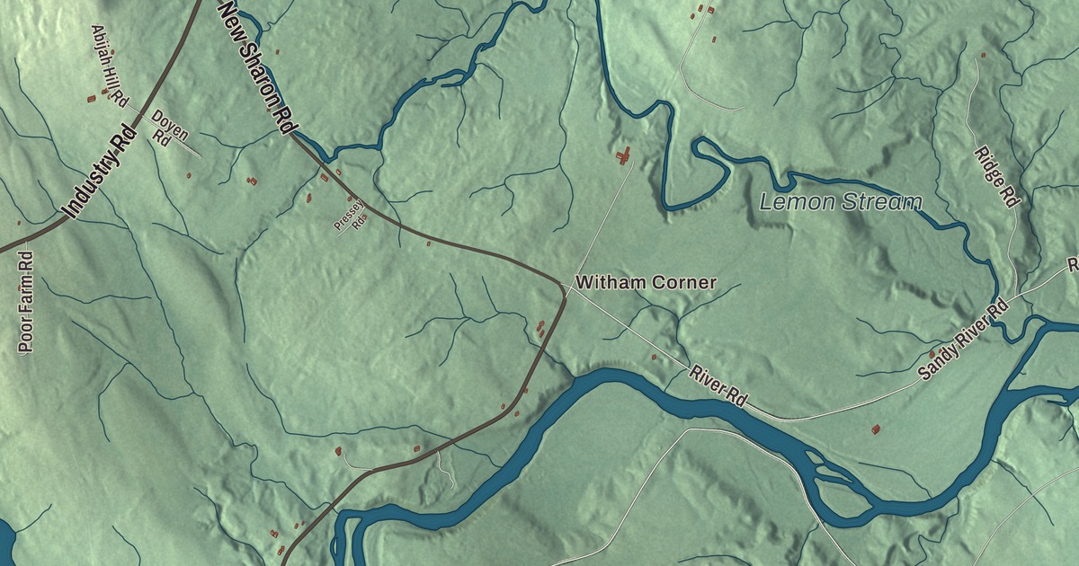 Map of Starks, Maine