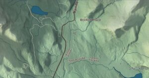 Close-up of the Stow, Maine aerial map