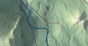 Close-up of the Strong, Maine aerial map