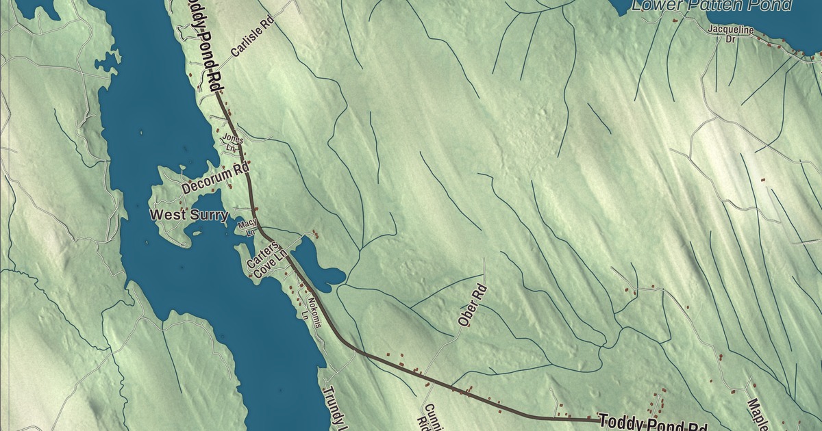 Map of Surry, Maine