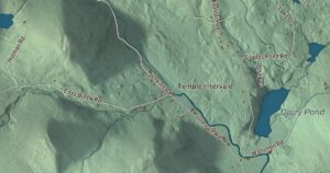 Close-up of the Temple, Maine aerial map