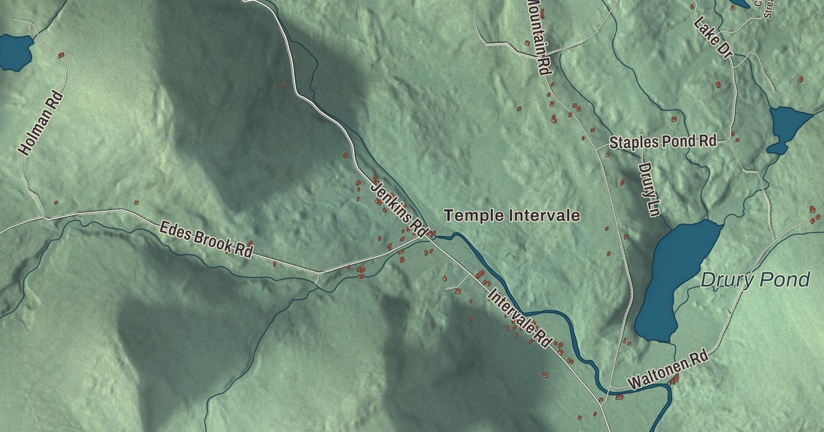 Map of Temple, Maine