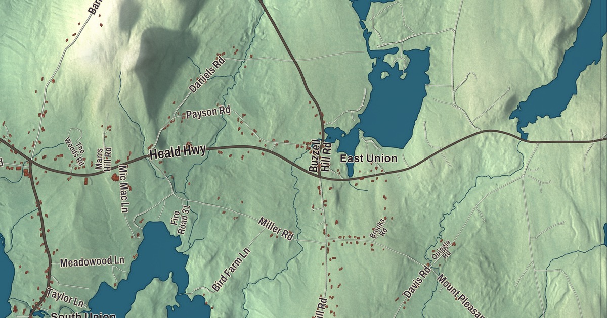 Map of Union, Maine
