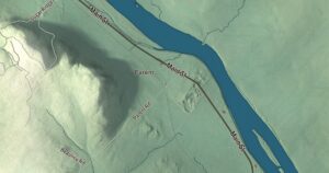 Close-up of the Van Buren, Maine aerial map