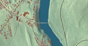 Close-up of the Veazie, Maine aerial map