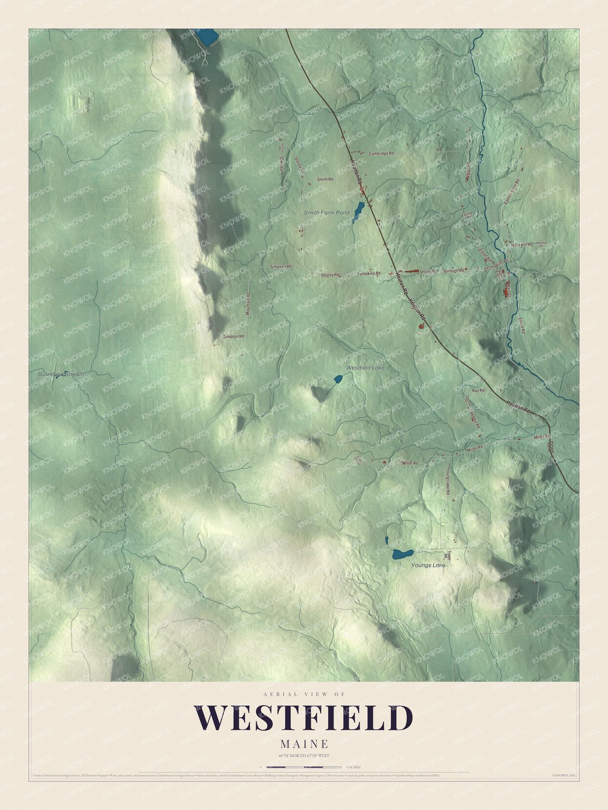 Protected watermarked complete map of Westfield, Maine