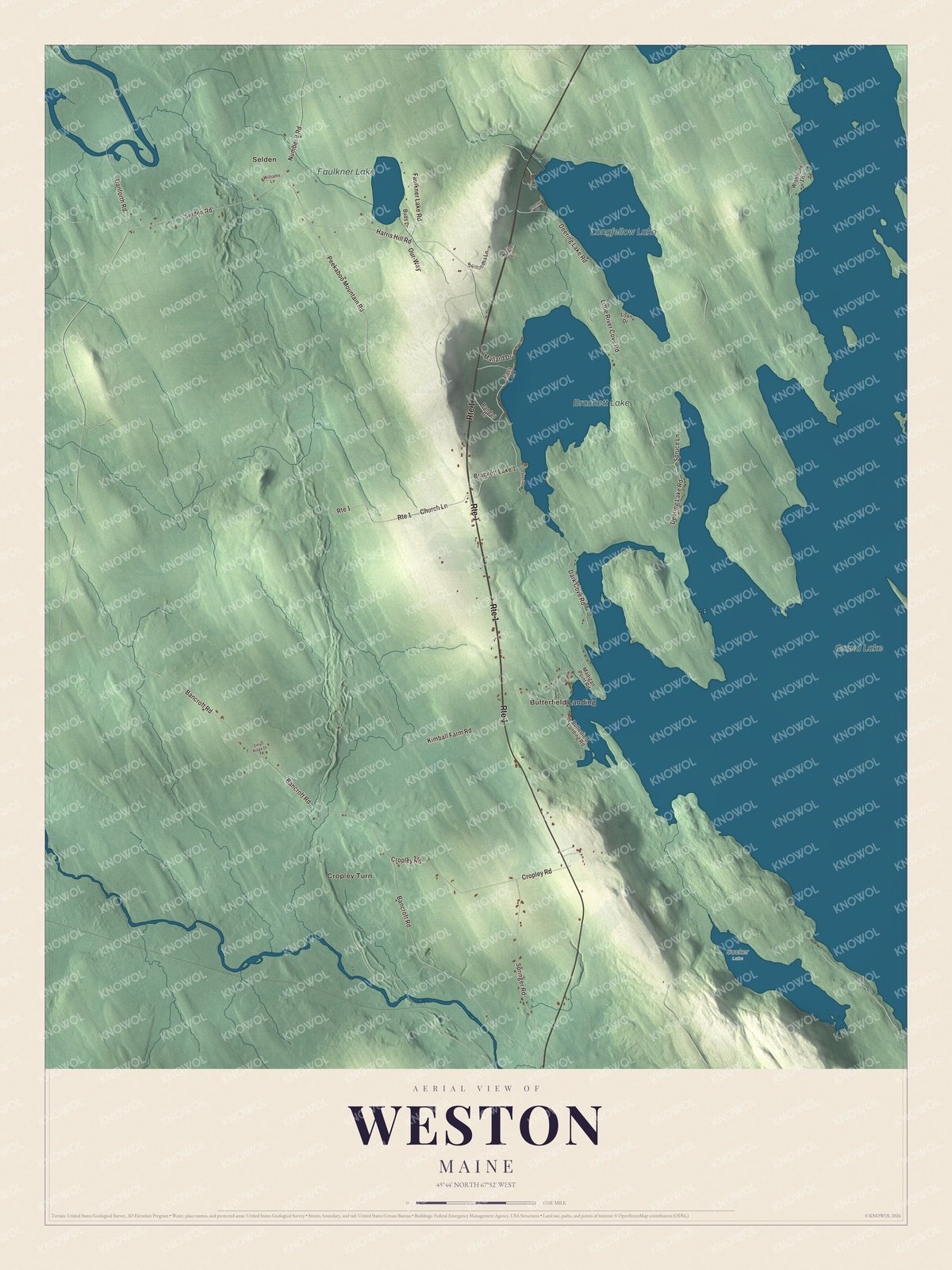 Protected watermarked complete map of Weston, Maine