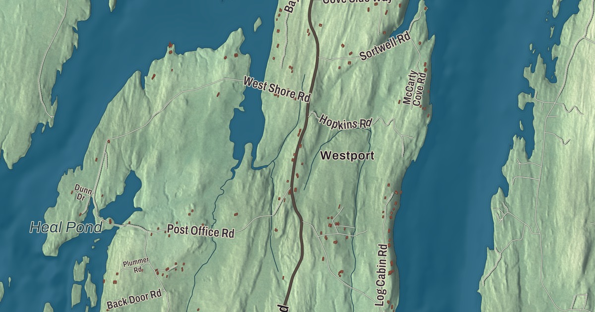 Map of Westport Island, Maine