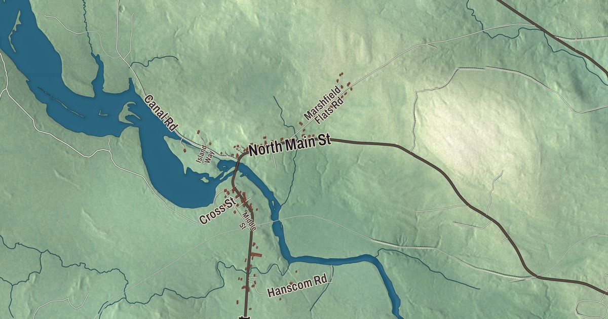 Map of Whitneyville, Maine