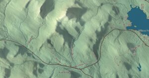 Close-up of the Wilton, Maine aerial map