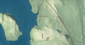 Close-up of the Winter Harbor, Maine aerial map