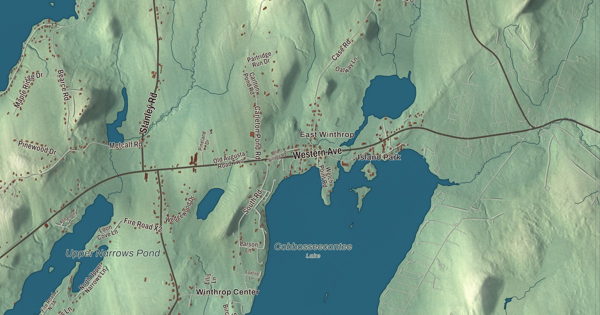 Map of Winthrop, Maine