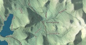Close-up of the Woodstock, Maine aerial map