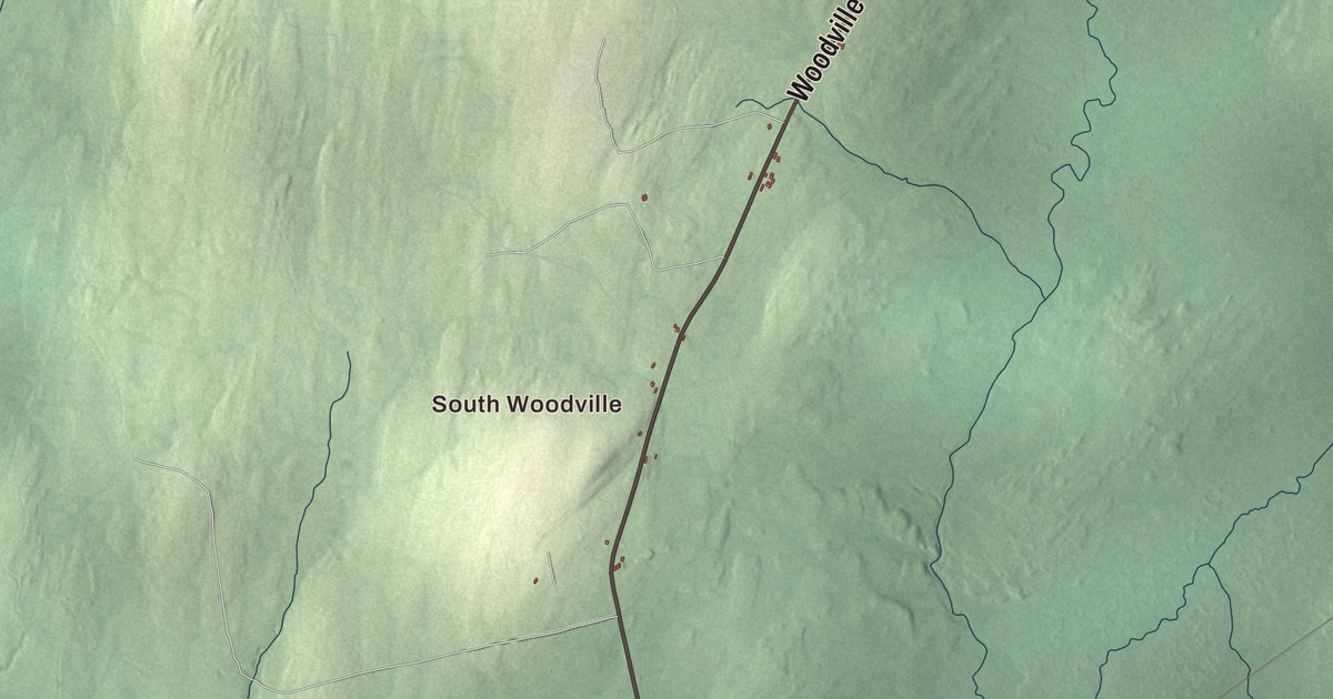 Map of Woodville, Maine