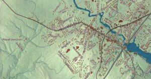 Close-up of the Yarmouth, Maine aerial map