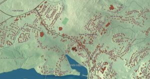 Close-up of the York Harbor, Maine aerial map